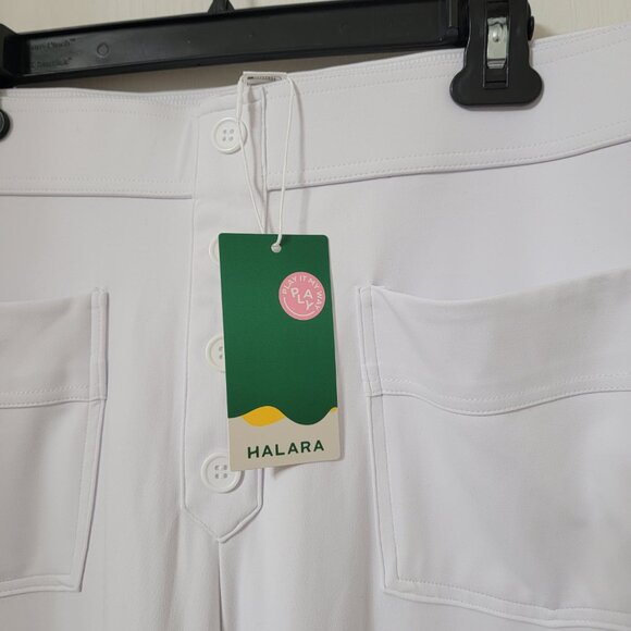 Halara Size 2X White High Waist Button Multiple Pocket Straight Leg Pants NEW - Picture 7 of 14